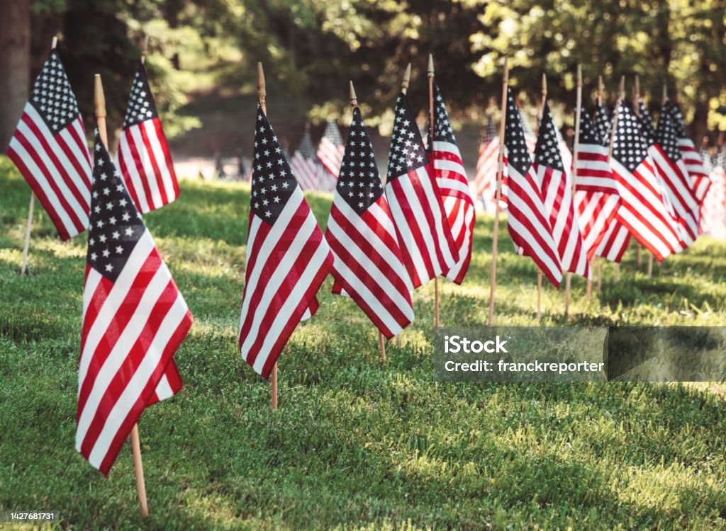 us memorial day flags US Memorial Day Stock Photo