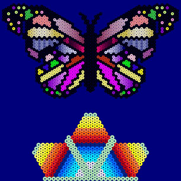 istock butterfly vector illustration of colorful mexican huichol 1427683277