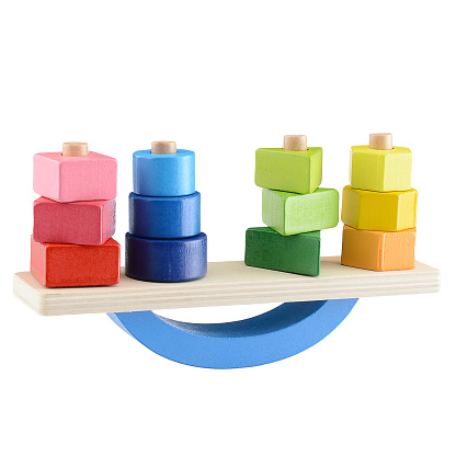 Various forms of wooden toys.  stock photo