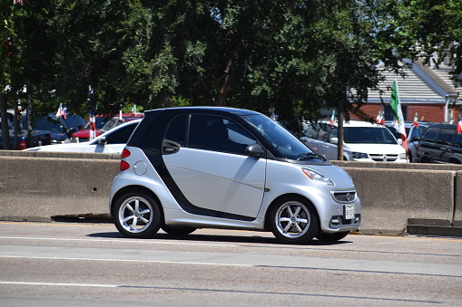Freeway Small Small Economy Car On Gulf Freeway Interstate 45 In Houston Tx Stock ...