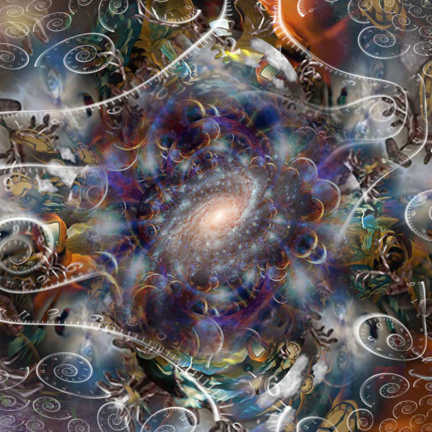 istock Eternal spaces. Surreal composition with time spirals 1427694906