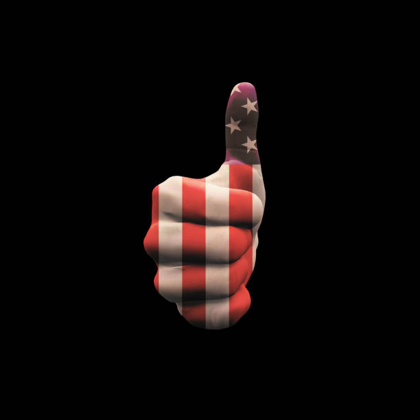 Thumbs Up USA. 3D rendering