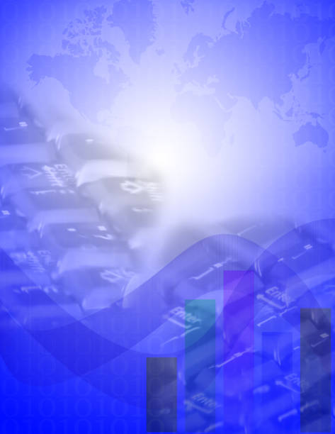 istock Blue tech background with map of earth 1427695020