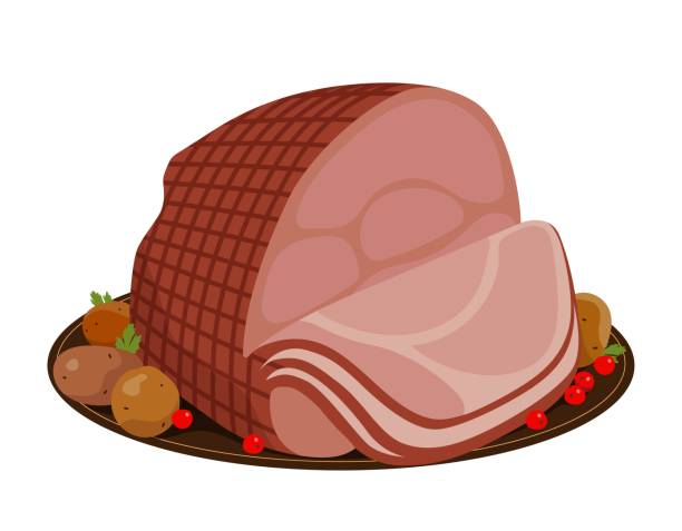 ilustrações, clipart, desenhos animados e ícones de comida festiva tradicional - pig pork ham meat