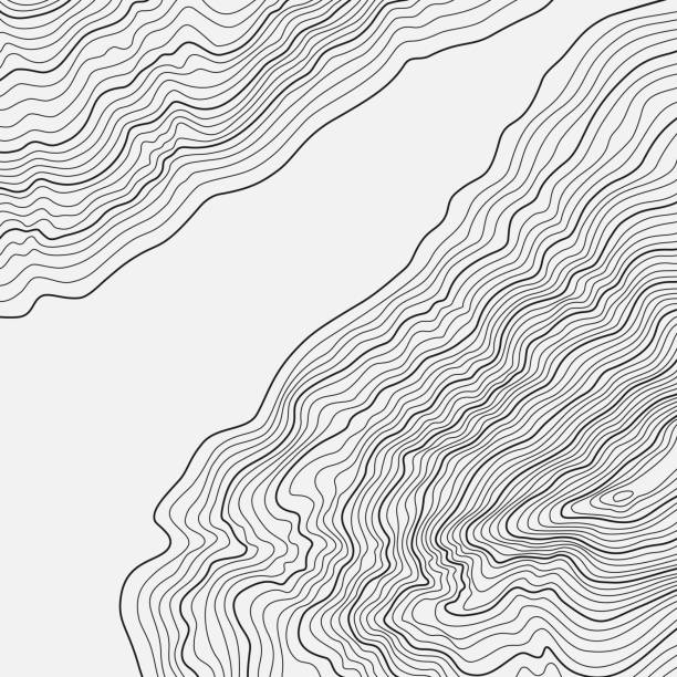 윤곽선에서 지형 윤곽선 맵의 양식화 된 높이. 추상적 인 배경. - plowed road stock illustrations