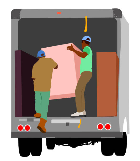 illustrazioni stock, clip art, cartoni animati e icone di tendenza di motori - addetto ai traslochi