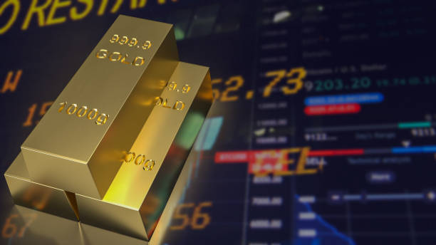 istock The gold bars on business chart background  3d rendering 1427703656