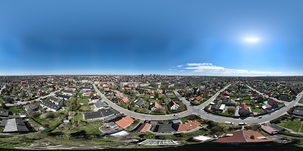 360 Degree panorama photographed over a residential area