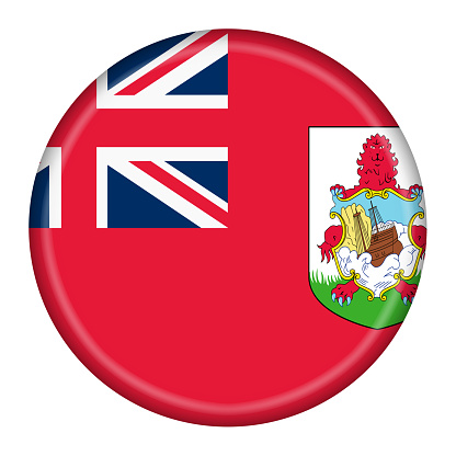 A Bermuda flag button 3d illustration with clipping path