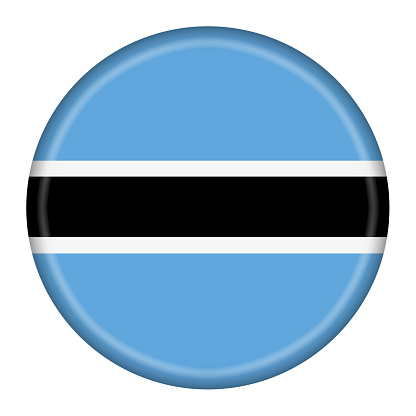 A Botswana flag button 3d illustration with clipping path