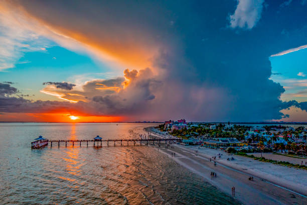 istock Sunset Storm Clouds, Ft Myers Beach,Florida 1427721917