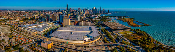 Chicago,IL  Aerial,Looking South At McCormick Place stock photo