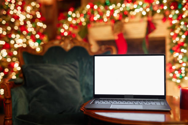 istock Christmas Laptop Mockup 1427747951