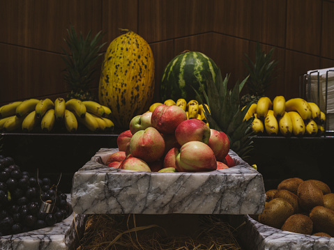 fresh and delicious fruits at the hotel buffet