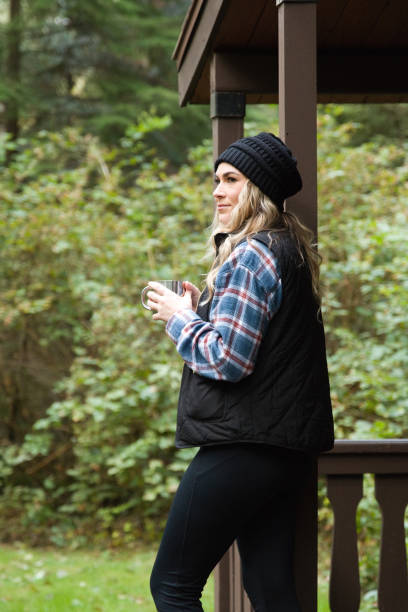 istock Woman at a Cabin on Vacation in Oregon 1427796721