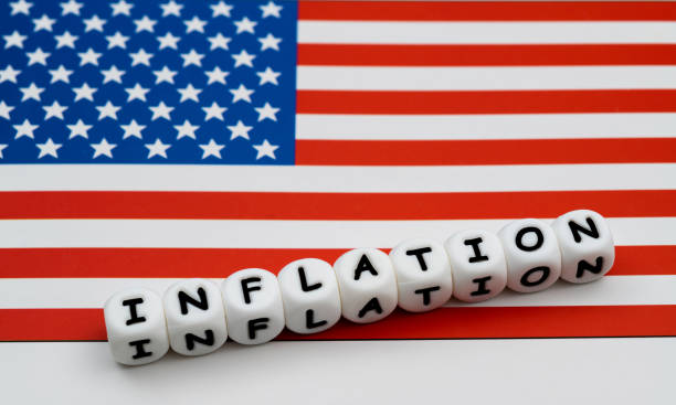 istock Word inflation on American flag 1427804922