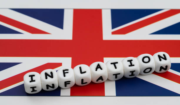 istock Word inflation on British flag 1427804925