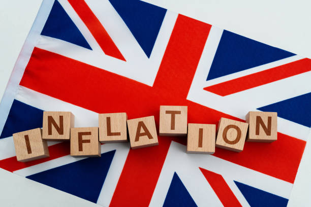 istock Word inflation on British flag 1427805052