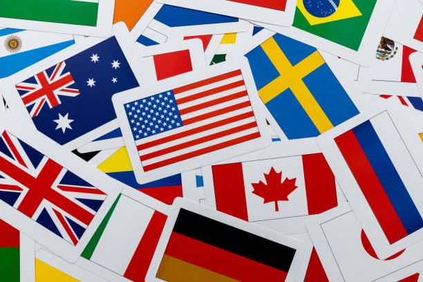 istock Heap of different national flags 1427814866
