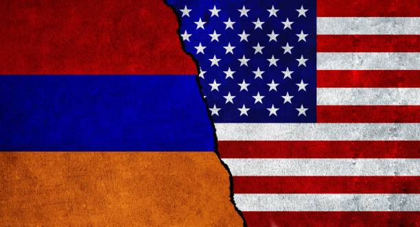 istock USA and Armenia flag together 1427834486