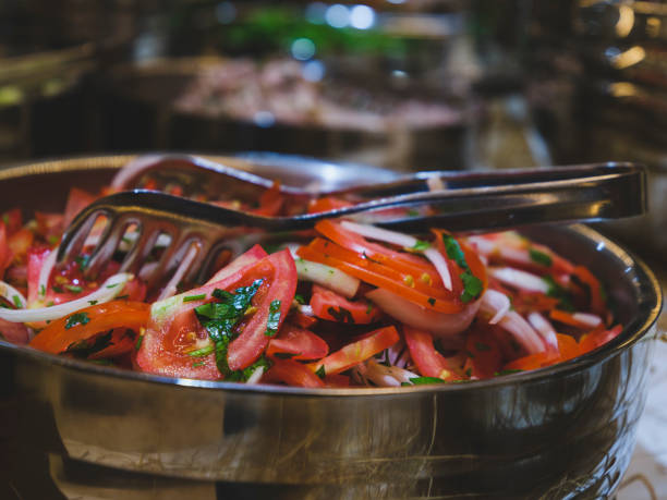 delicious tomato salad in the pot