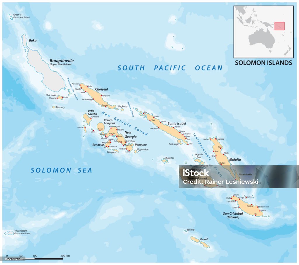 milagro quemar Para construir Ilustración de Mapa Vectorial Del Estado Insular Oceánico De Las Islas  Salomón y más Vectores Libres de Derechos de Mapa - iStock