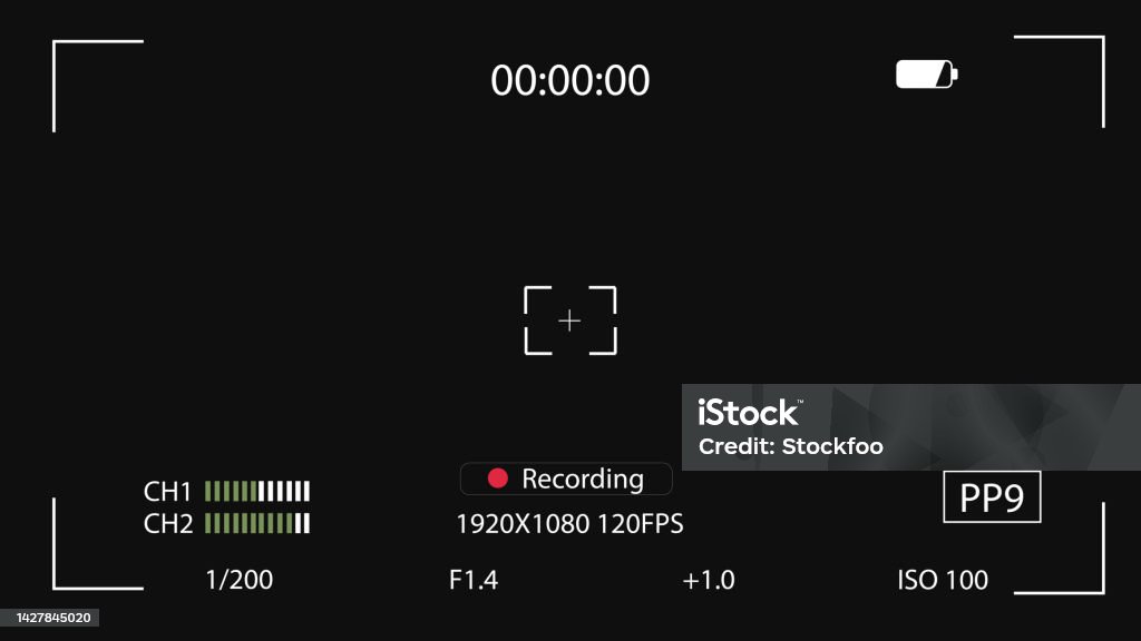 Recerding Camera Camera Screen Vector Camera Screen Showing Recording Is In Progress ...