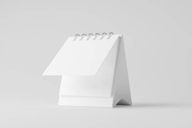 istock Mini Desk Calendar White Blank 3D Rendering Mockup 1427871588