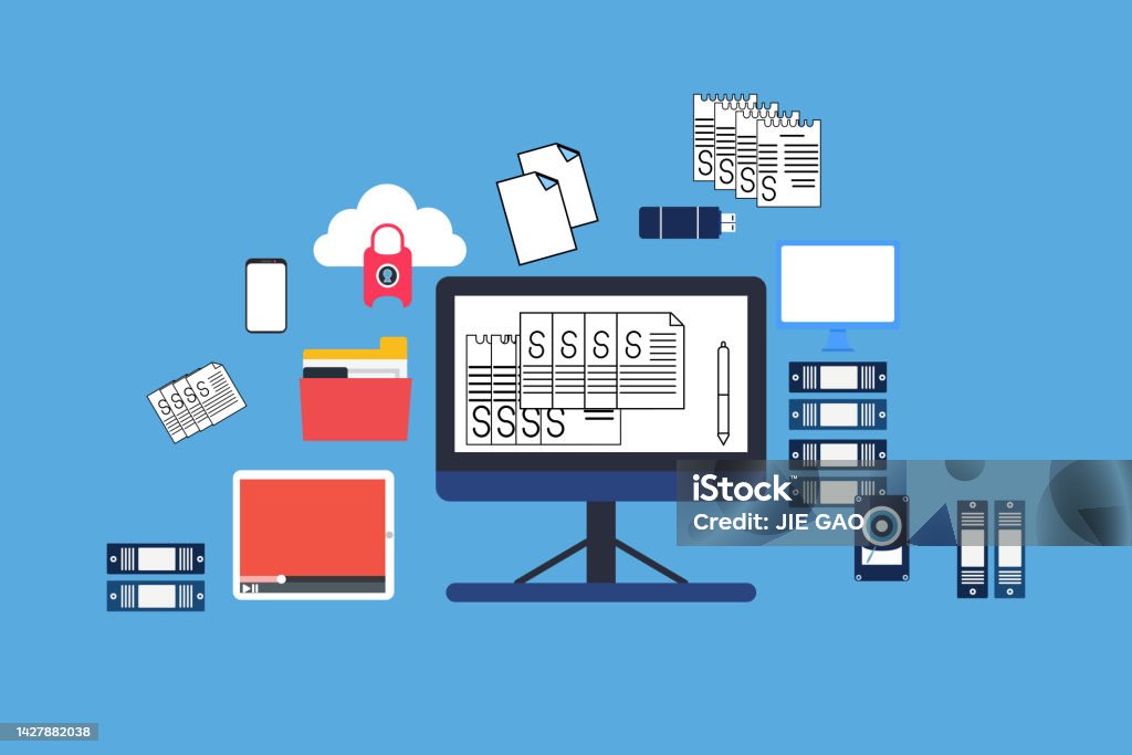 Computer Images Agement Sign The Agreement With A Computer Stock Illustration - Download Image ...