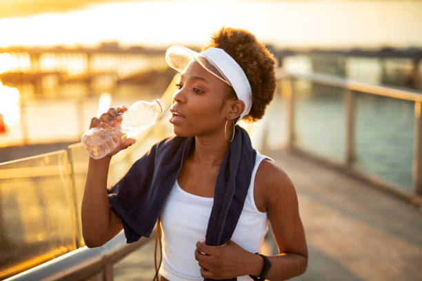 istock Fit woman resting after jogging. 1427898945