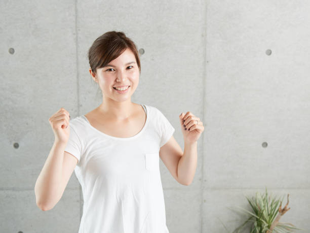 istock Japanese woman motivated by training 1427908947