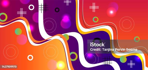 Abstrak Template Banner Warnawarni Dengan Warna Gradien Desain Bentuk