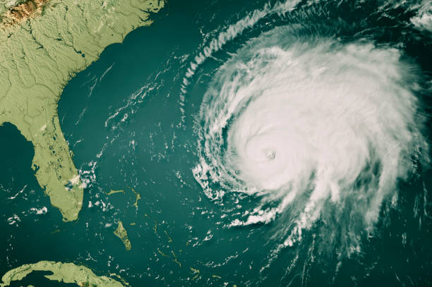 istock Hurricane Fiona Cloud Map Atlantic Ocean Florida 3D Render Color 1427916170