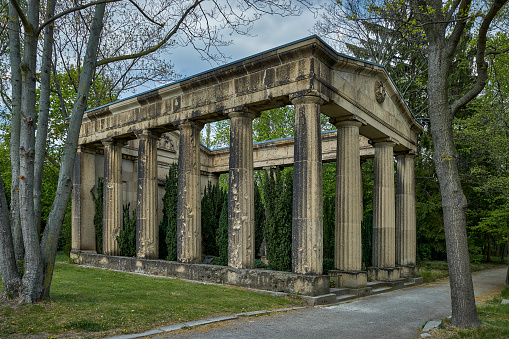 Historical burial place: monumental temple ruin at the 