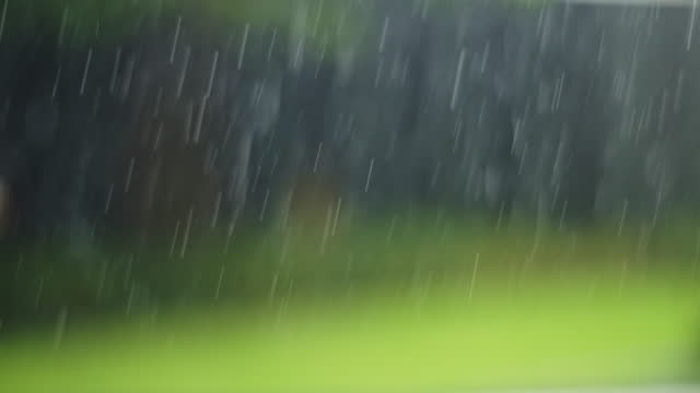 Heavy rain on natural background