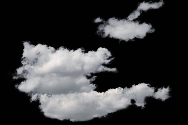 istock white fluffy clouds isolated on a black background, clipart 1427921536