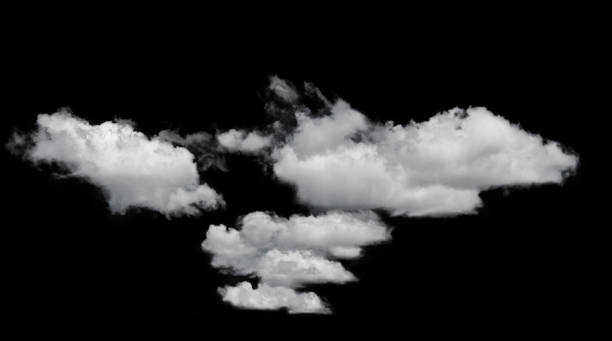 istock white fluffy clouds isolated on a black background, clipart 1427921540
