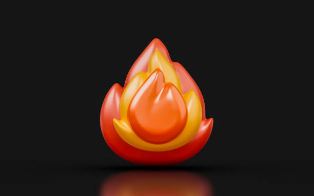 istock fire sign cartoon look on dark background 3d render concept for black 1427923042