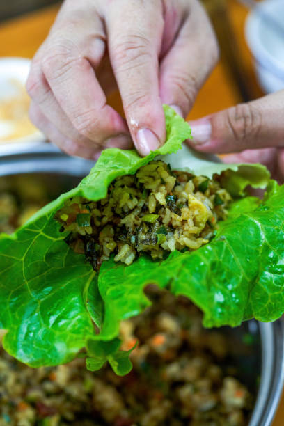 istock Cantonese traditional custom dishes, Baosheng, lettuce and rice 1427923715
