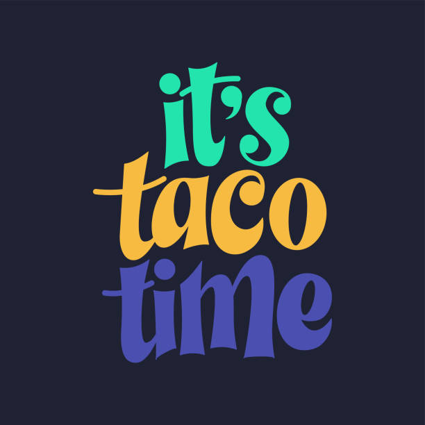 Taco phrase typography design. Funny quote hand drawn lettering. Food truck event stickers. Vector illustration Taco phrase typography design. Funny quote hand drawn lettering. Food truck event stickers. Vector illustration. 2933 stock illustrations