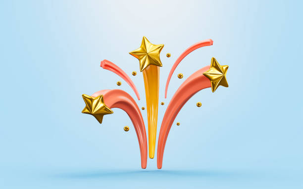 istock fireworks sign with golden elements star 3d render concept for event 1427928610