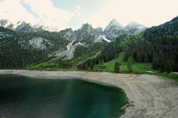 istock Lake and mountains at Vorderer Gosausee, Gosau, Upper Austria. 1427930489