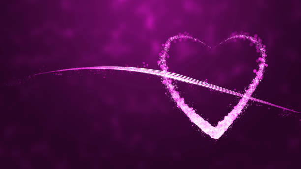 illustrations, cliparts, dessins animés et icônes de horizontal vibrant violet vif ou violet scintillant texture artistique effet tridimensionnel arrière-plan de noël ou de saint-valentin avec une vague incurvée swish swoosh swash étiquette ou modèle de rayure comme un coup de peinture et une forme de c - heart shape valentines day vibrant color bright