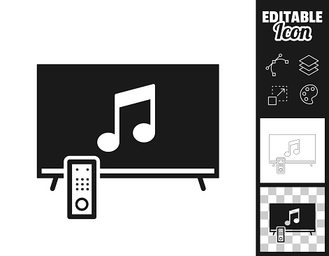 istock Music on TV. Icon for design. Easily editable 1427934563