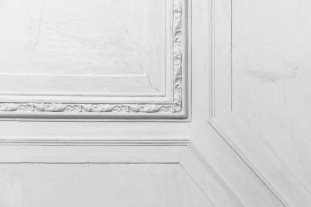istock White wall with classic decoration, abstract interior fragment 1427936455