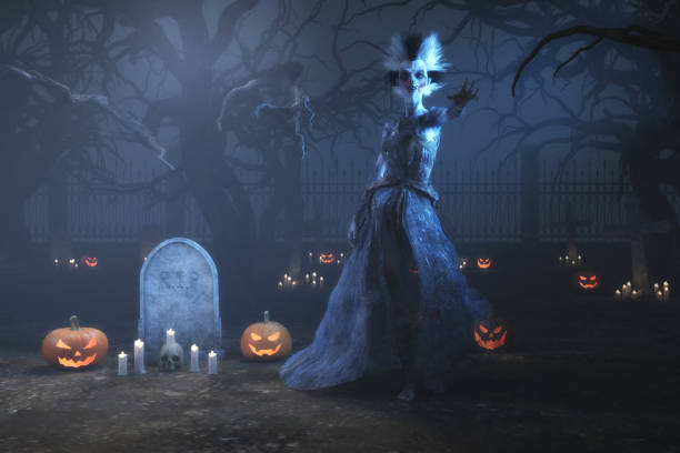 istock Artistic 3D illustration of a halloween scene 1427937486
