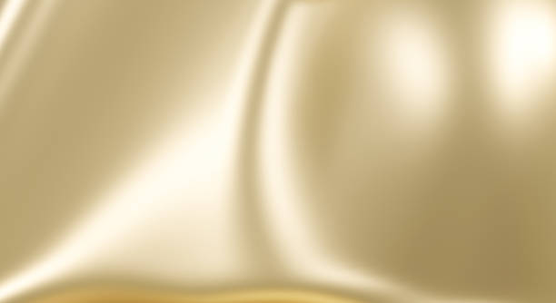 istock Gold background abstract light with geometric. Modern golden satin fabric texture. Luxury backdrop 3D render illustration of soft silk cloth for cosmetic product. 1427939275