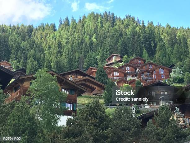 Swiss Canton Of Valais Grimentz Typical Old Town Chalet Stock Photo - Download Image Now