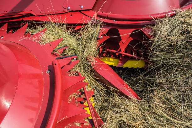 istock Forage harvester gears close-up at work 1427942802