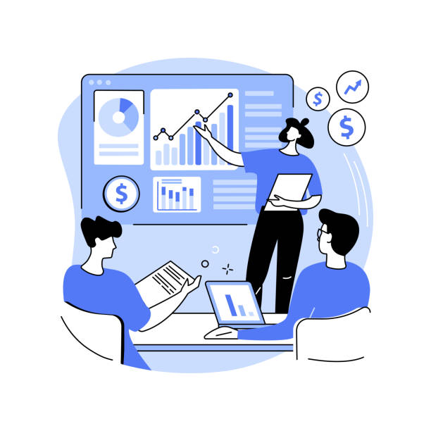 Finance manager isolated cartoon vector illustrations. Finance manager isolated cartoon vector illustrations. Professional bookkeeping making financial report in office, business people, stock market industry, money management vector cartoon. accounting drawings stock illustrations